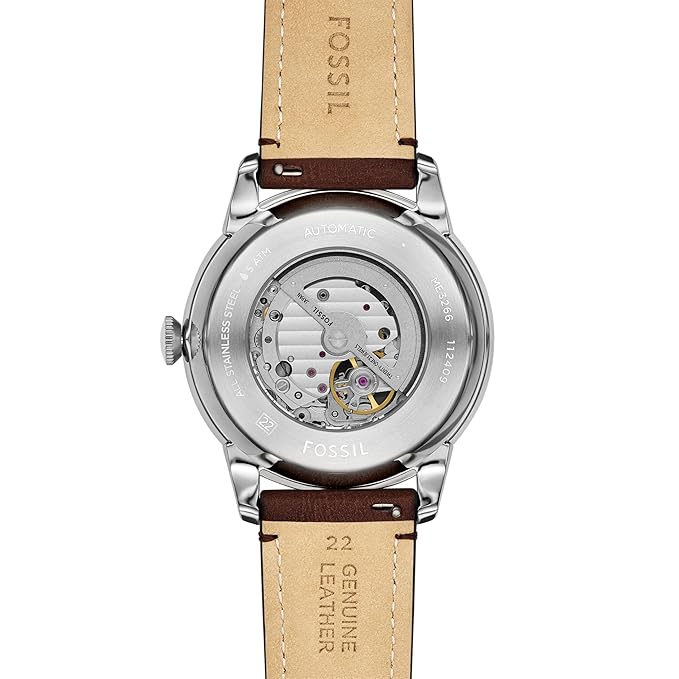 Fossil Men's Townsman Brown Analog Automatic Leather Watch