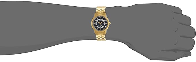 Timex Stainless Steel Analog Black Dial Men's Watch-Tw000T127, Band Color:Gold