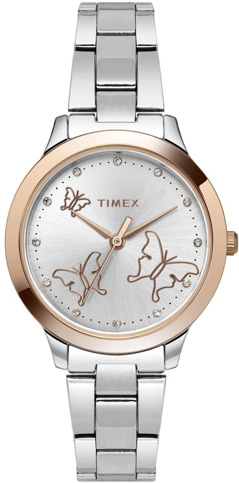 TIMEX Analog Watch for Women with Silver Round Dial & Silver Stainless Steel Bracelet