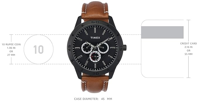 TIMEX Analog Watch for Men with Round Dial & Water Resistant Man's Wrist Watches