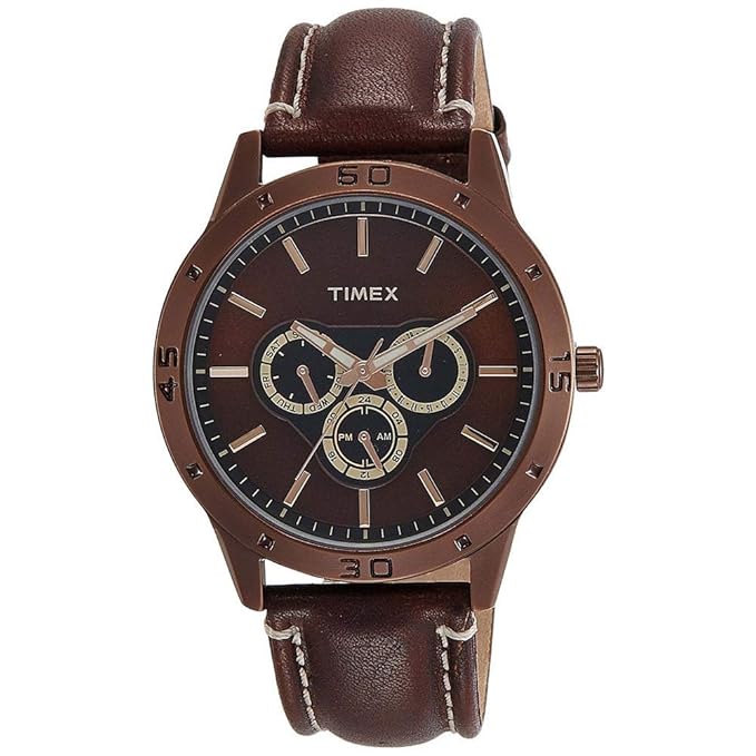 TIMEX Analog Watch for Men with Round Dial & Water Resistant Man's Wrist Watches