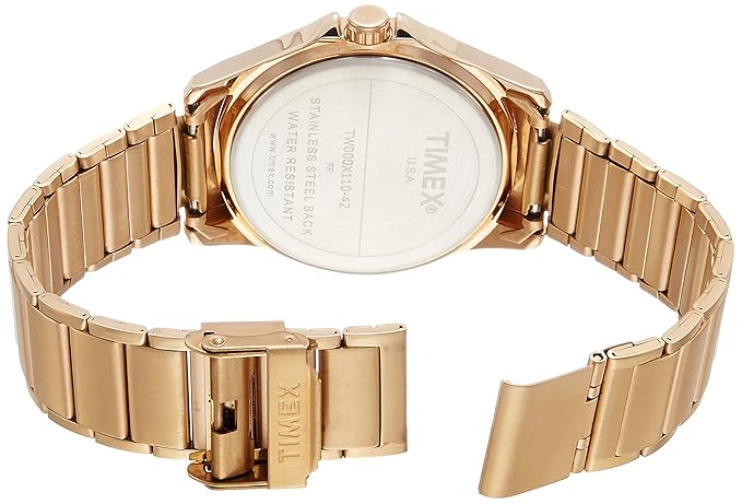 TIMEX Classics Analog Watch for Man with Silver Round Dial & Rose Gold Stainless Steel Bracelet Band Water Resistant Men's Wrist Watches