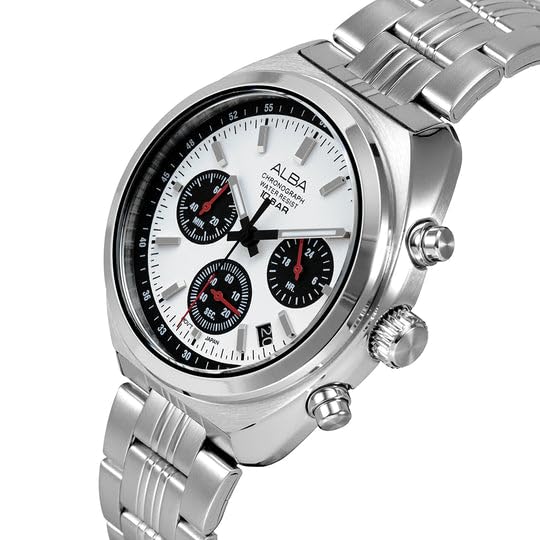 Alba AT3K11X1 Seashell White Dial Chronograph Watch for Men