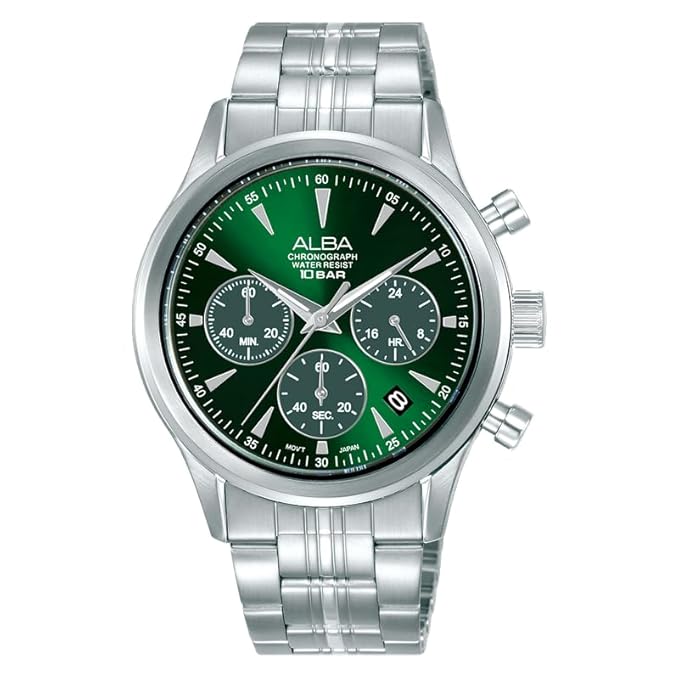 Alba Men's Prestige Quartz Green Dial Chronograph Watch