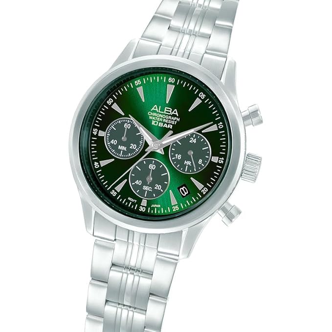 Alba Men's Prestige Quartz Green Dial Chronograph Watch
