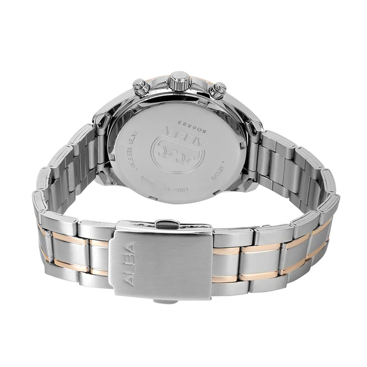 Women Quartz Silver Dial Chronograph Stainless Steel Watch