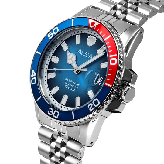 Alba Blue Dial Automatic Watch AU4051X1, Men's Sporty Timepiece