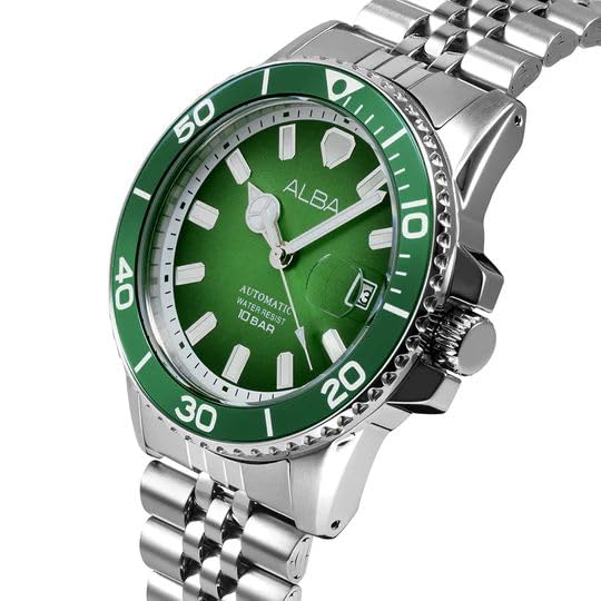 Alba AU4053X1 Forest Green Dial Automatic Watch for Men's