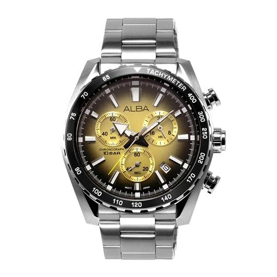 Alba Metallic Gold Chronograph Watch, Men's Sporty Timepiece