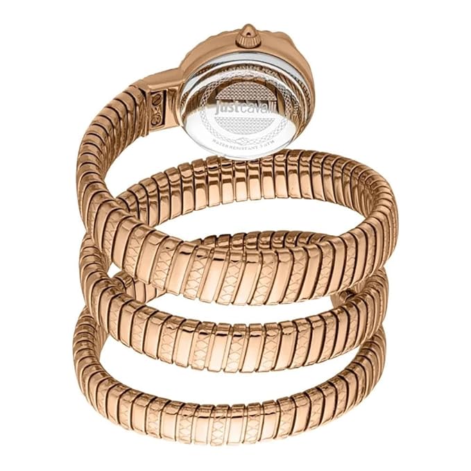 Just Cavalli Women Watch, Two Tone Silver & Rose Gold Color Case, Silver Dial, Two Tone Silver & Rose Gold Color Metal Bracelet, 2 Hands, 3 ATM