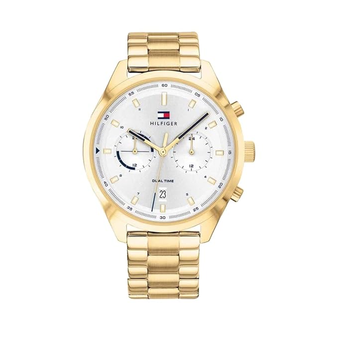 Tommy Hilfiger Mens Bennett Silver White Dial Analogue Watch