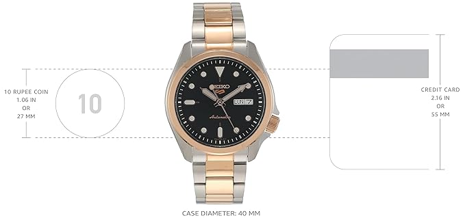 Stainless Steel Analog Black Dial Men'S Clear Band Watch