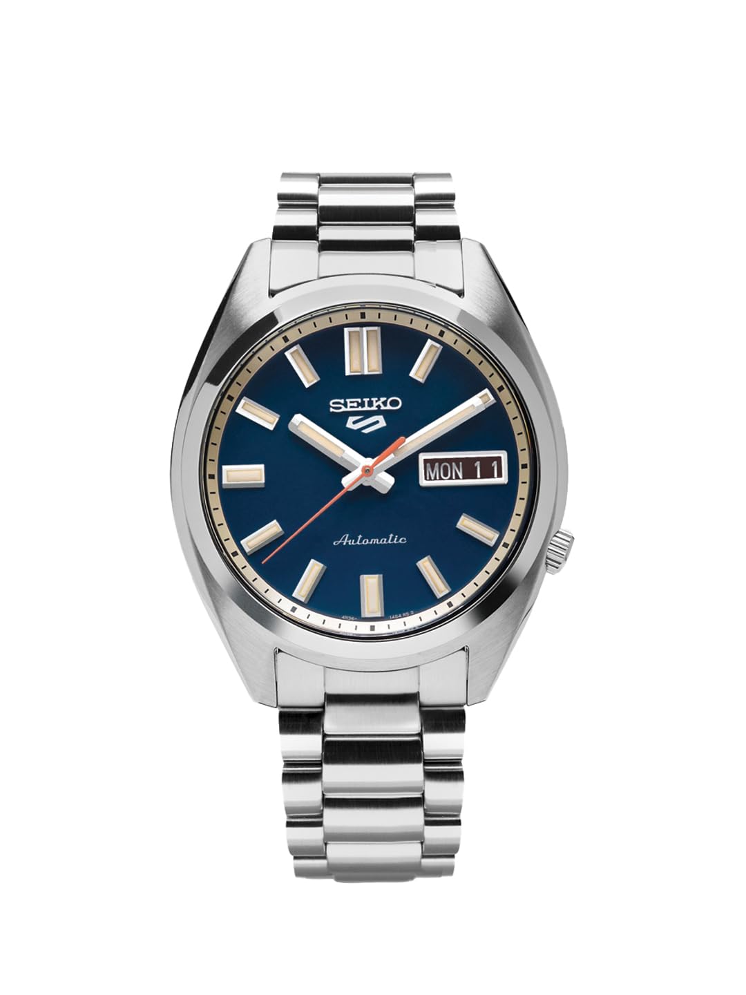 Seiko Stainless Steel Analog Blue Dial Men's Watch-Srpk87K1, Band Color-Silver