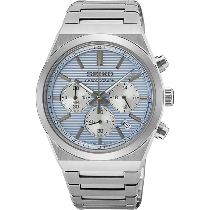 Seiko Chronograph Quartz Light Blue Dial Watch