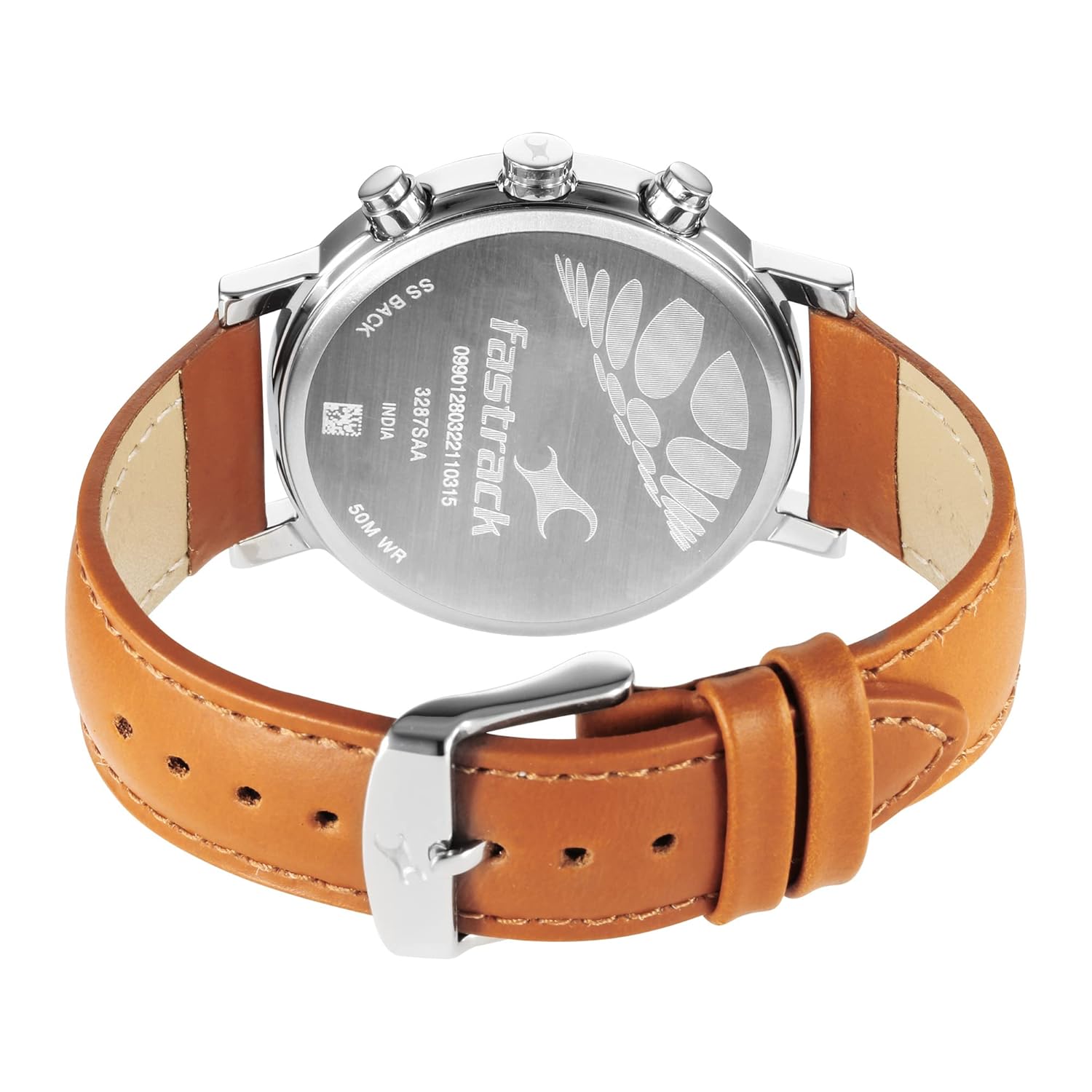 Fastrack Tick Tock Quartz Multifunction Blue Dial Blue Leather Strap Watch for Guys