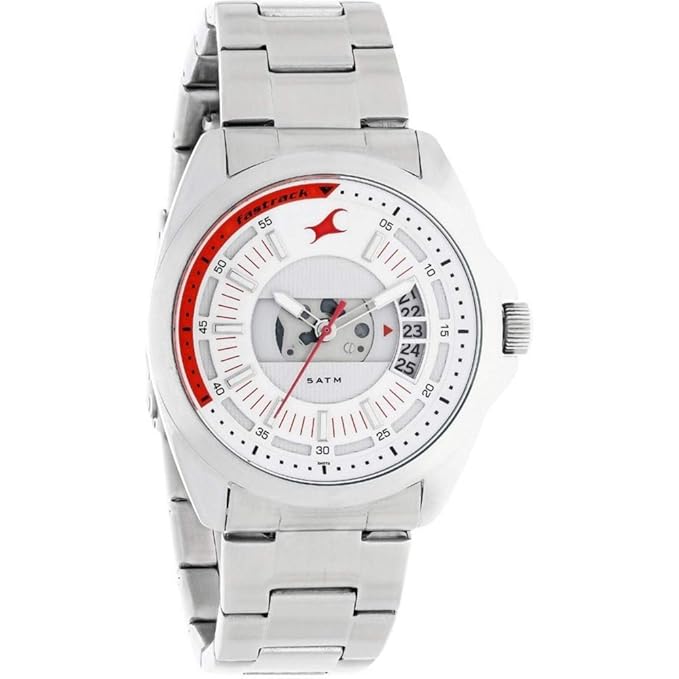 Fastrack Stainless Steel Analog Multi-Color Dial Men Watch-38049Sm02 / 38049Sm02, Bandcolor-Silver
