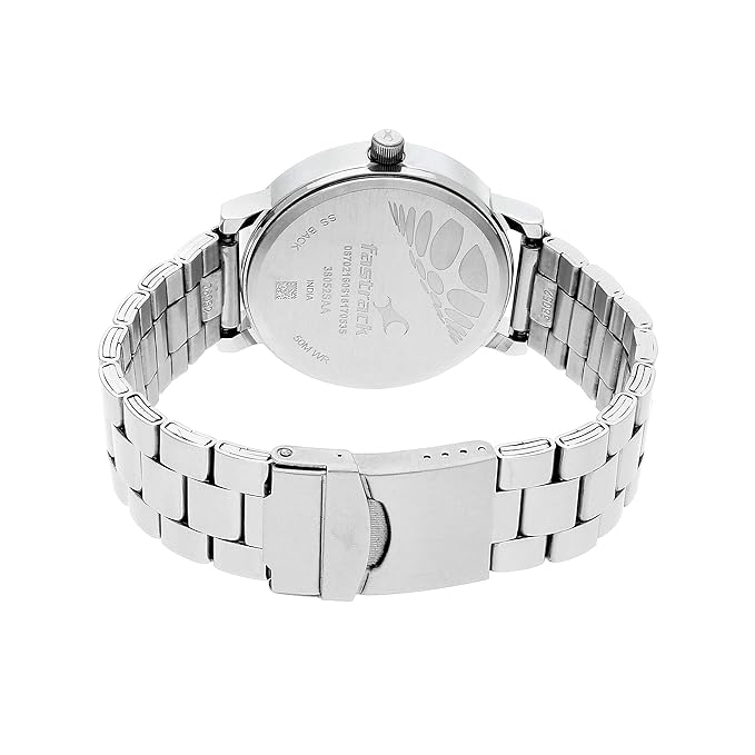 Fastrack Bold Quartz Analog Black Dial Stainless Steel Strap Watch for Guys