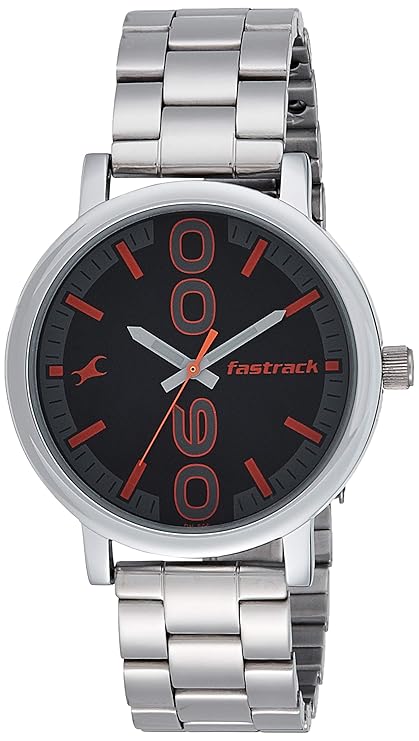 Fastrack Bold Quartz Analog Black Dial Stainless Steel Strap Watch for Guys