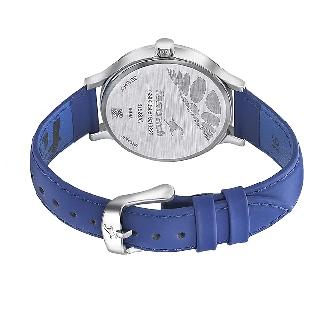 Fastrack Space Rover Quartz Analog Blue Dial Leather Strap Watch for Girls