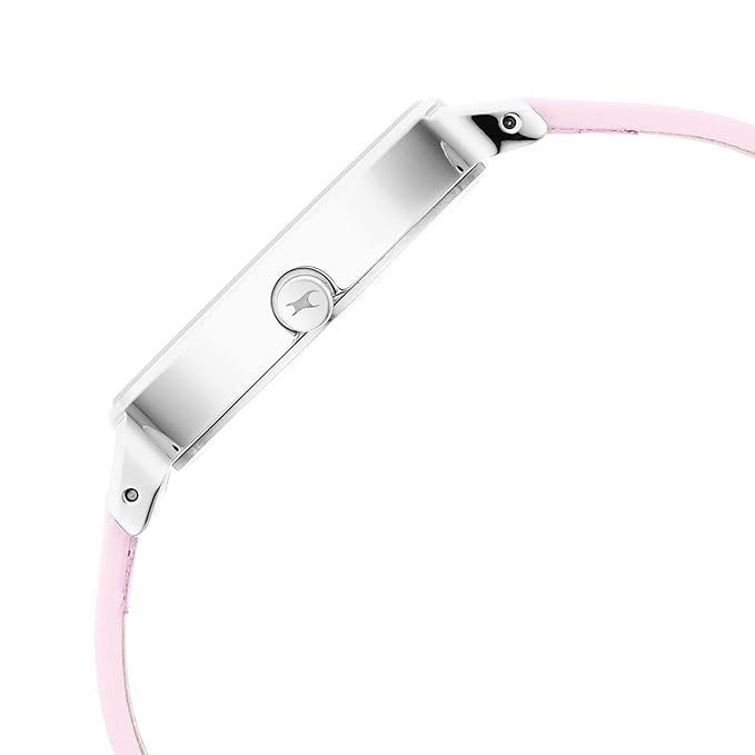 Fastrack Stunners Quartz Analog Pink Dial Leather Strap Watch for Girls