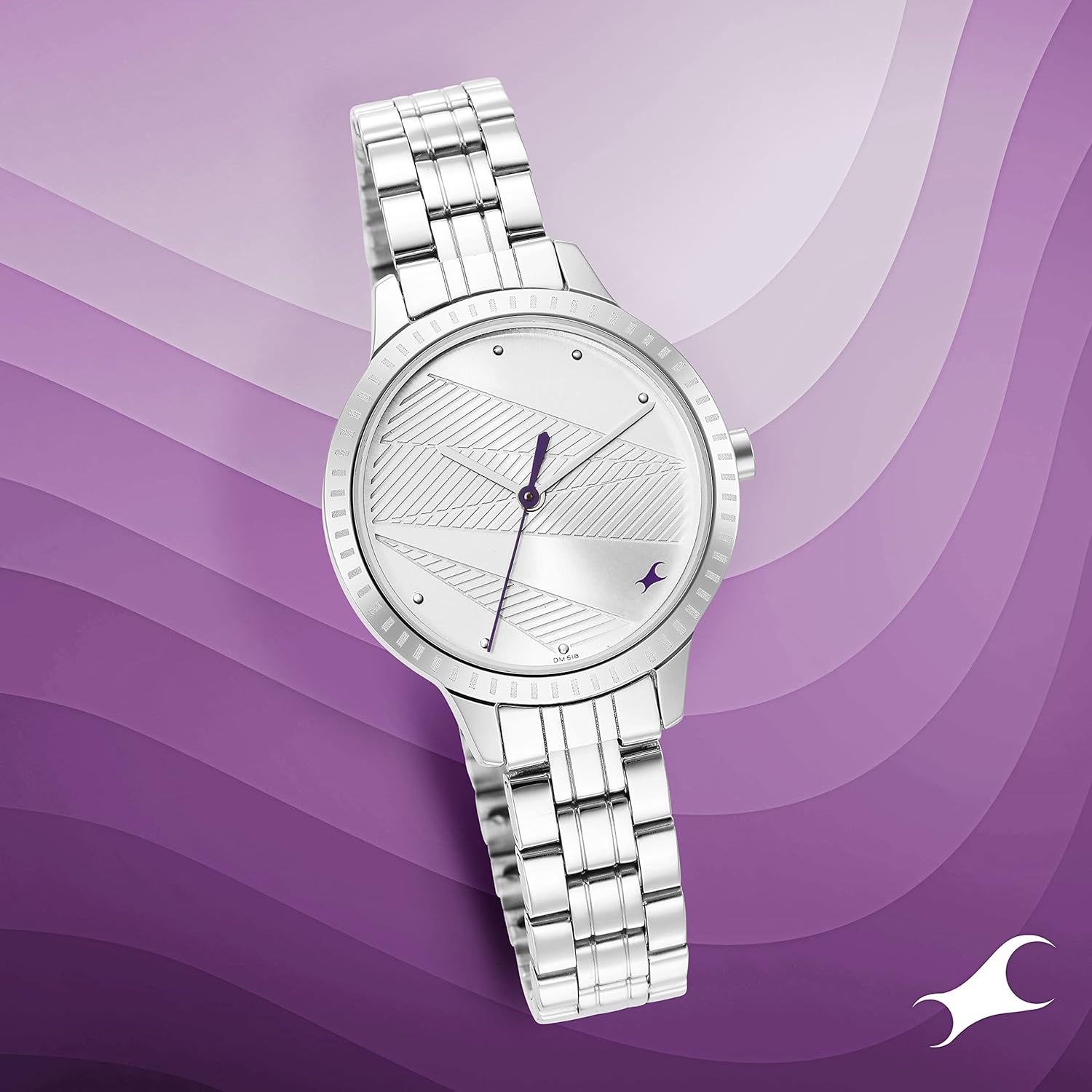 Fastrack Stunners Quartz Analog Silver Dial Silver Metal Strap Watch for Girls