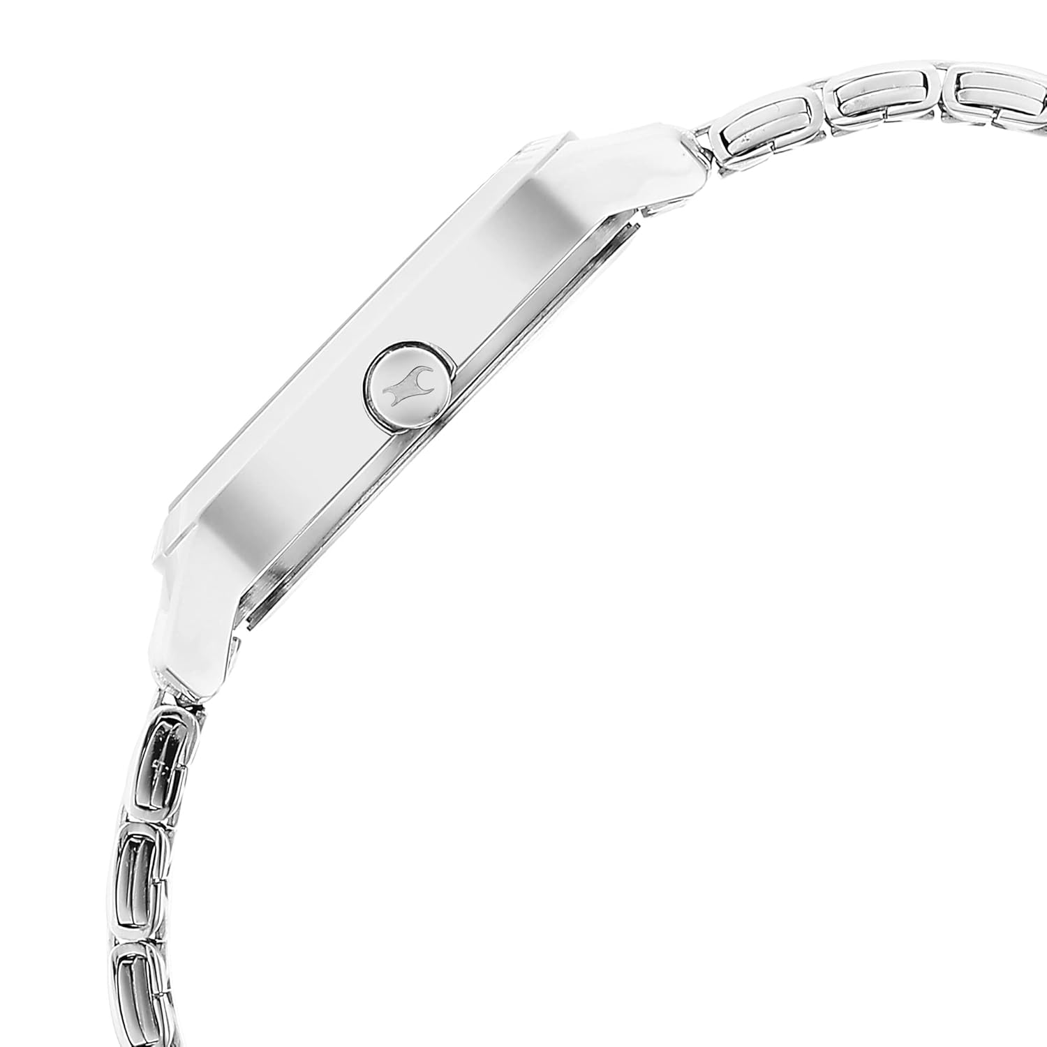 Fastrack Stunners Quartz Analog Silver Dial Silver Metal Strap Watch for Girls