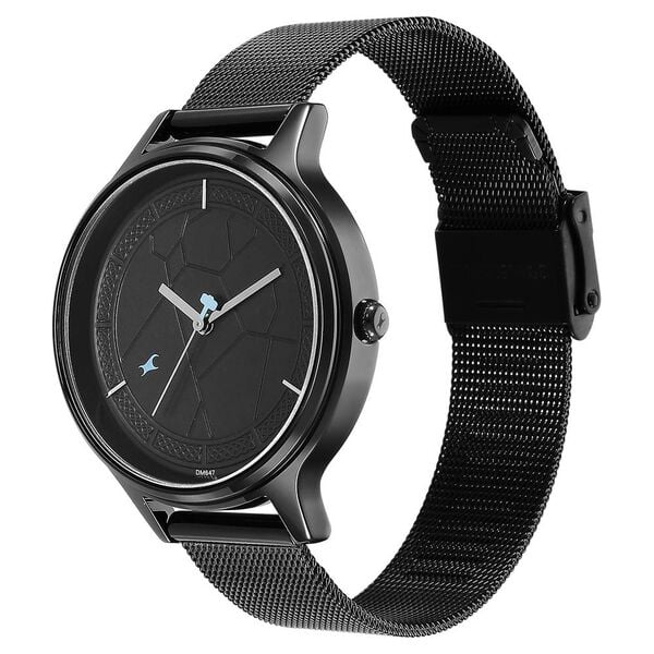 Fastrack Thor Quartz Analog Black Dial Stainless Steel Strap Watch for Girls