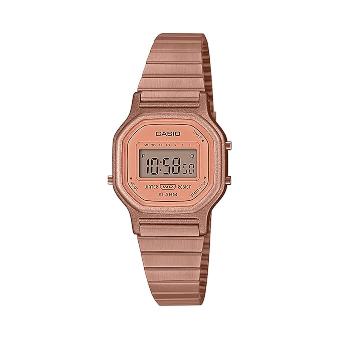 Casio Vintage LA-11WR-5ADF Rose Gold Digital Dial Rose Gold Stainless Steel Band