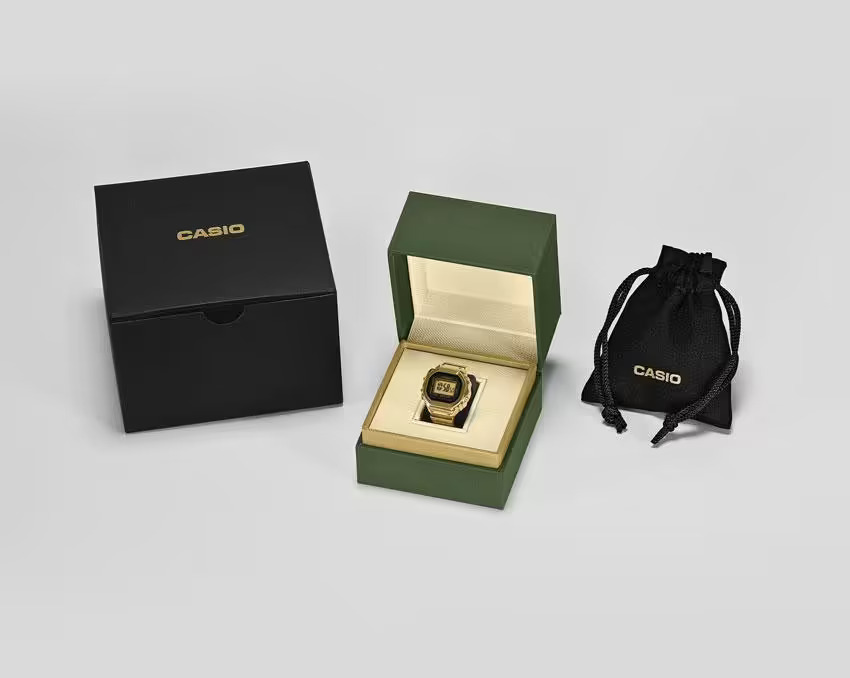 Men Quartz Gold Dial Digital Stainless Steel Watch