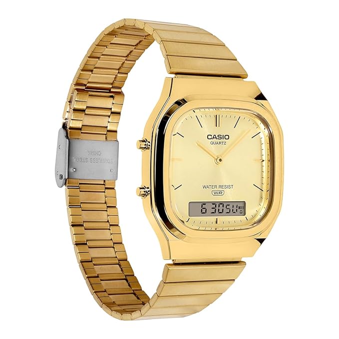 Casio Vintage AQ-240EG-9ADF Analog-Digital Gold Dial Unisex