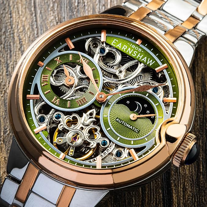 Earnshaw Barallier Moonphase Skeleton Automatic Watch for Men