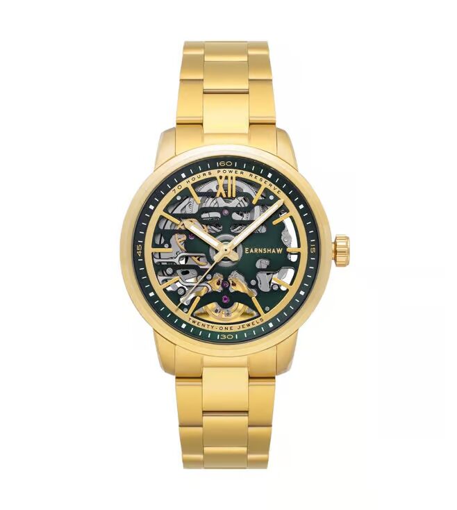 Earnshaw Babbage Skeleton 21 Jewels Automatic Watch for Men