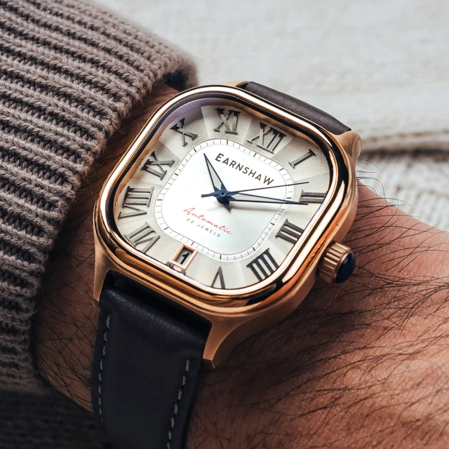 EARNSHAW Coussin Automatic Silver Grey