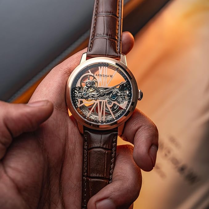 Earnshaw Cornwall Bridge Automatic Rose Gold Round Dial Men's Watch