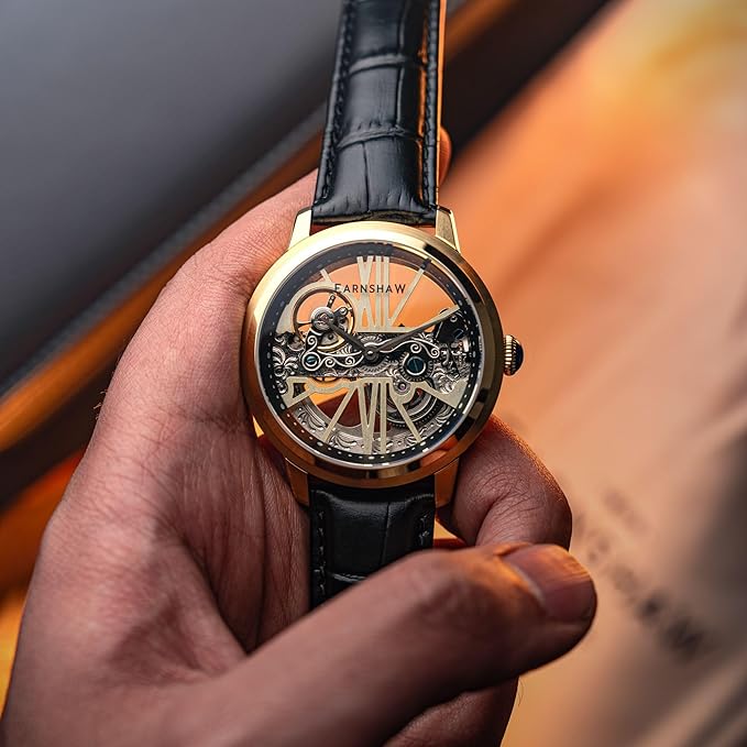 Earnshaw Cornwall Bridge Automatic Gold Round Dial Men's Watch