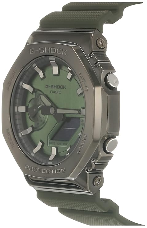 Casio G-Shock GM-2100B-3ADR Dark Grey IP Green Analog-Digital Dial Green Resin Strap Men's Watch Shock and 200M Water Resistant