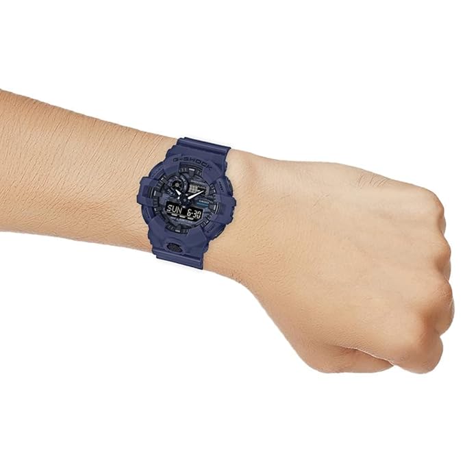 Casio G-Shock GA-700CA-2ADR Blue Analog-Digital Dial Blue Resin Strap Men's Watch Shock and 200M Water Resistant