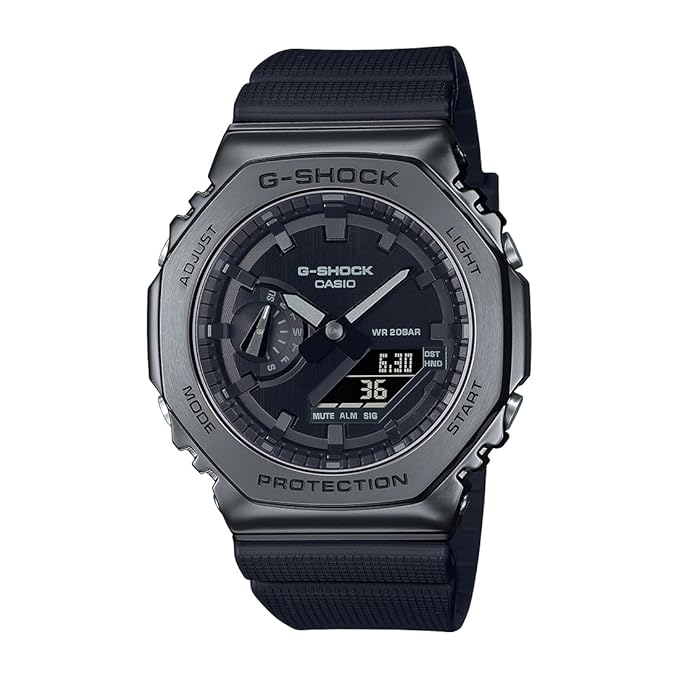 Casio G-Shock GM-2100BB-1ADR Black IP Analog-Digital Dial Resin Strap Men's Watch Shock and 200M Water Resistant