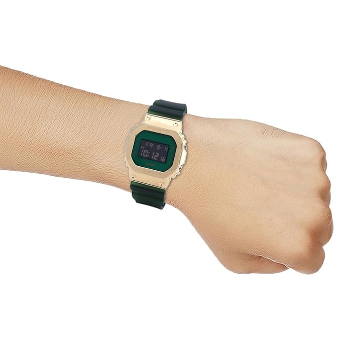 Casio G-Shock GM-5600CL-3DR Gold IP Green Digital Dial Translucent Green Resin Strap Men's Watch Shock and 200M Water Resistant
