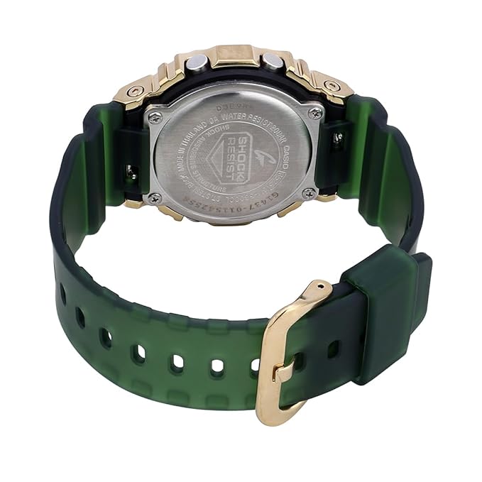 Casio G-Shock GM-5600CL-3DR Gold IP Green Digital Dial Translucent Green Resin Strap Men's Watch Shock and 200M Water Resistant