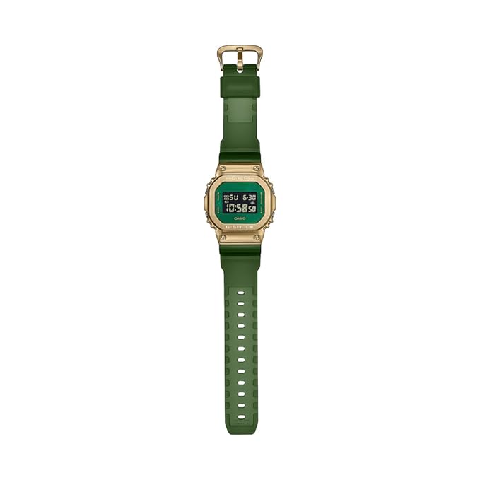 Casio G-Shock GM-5600CL-3DR Gold IP Green Digital Dial Translucent Green Resin Strap Men's Watch Shock and 200M Water Resistant