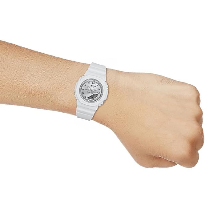 Casio G-Shock GMA-P2100VA-7ADR Analog-Digital White Dial Women Watch White Resin Strap
