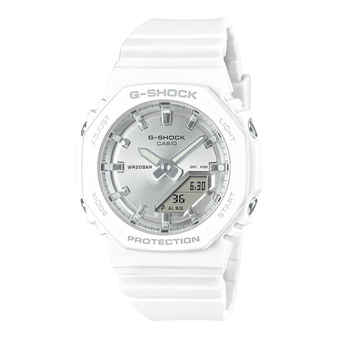Casio G-Shock GMA-P2100VA-7ADR Analog-Digital White Dial Women Watch White Resin Strap