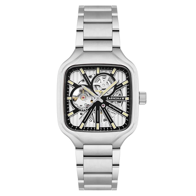 Thomas Earnshaw Men's 40mm Engineer Paxton Skeleton Automatic Watch with Leather Strap