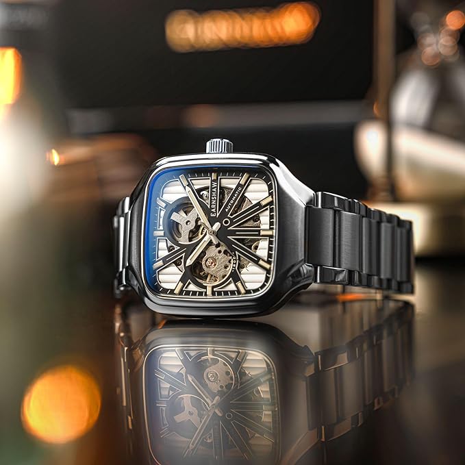 Thomas Earnshaw Men's 40mm Engineer Paxton Skeleton Automatic Watch with Leather Strap