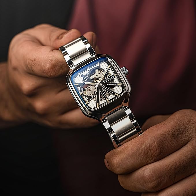 Thomas Earnshaw Men's 40mm Engineer Paxton Skeleton Automatic Watch with Leather Strap