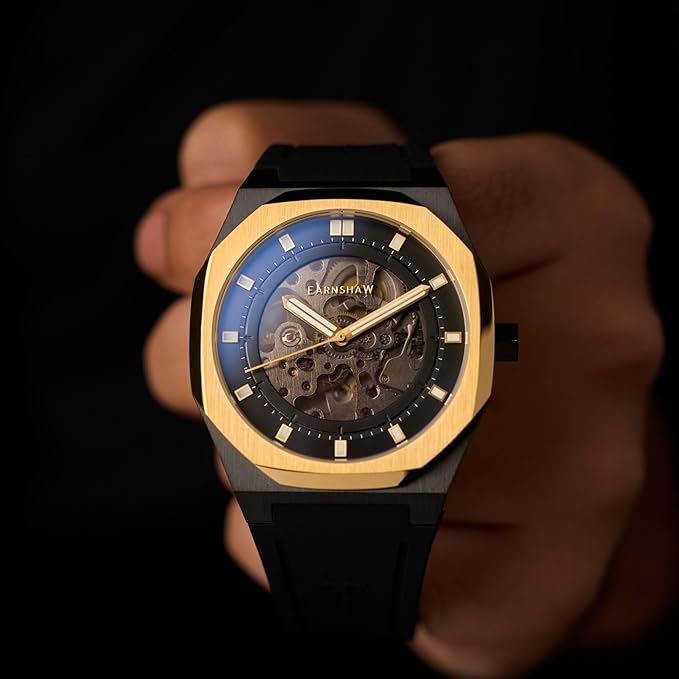 Earnshaw Drake Skeleton Automatic Black Round Dail Men's Watch