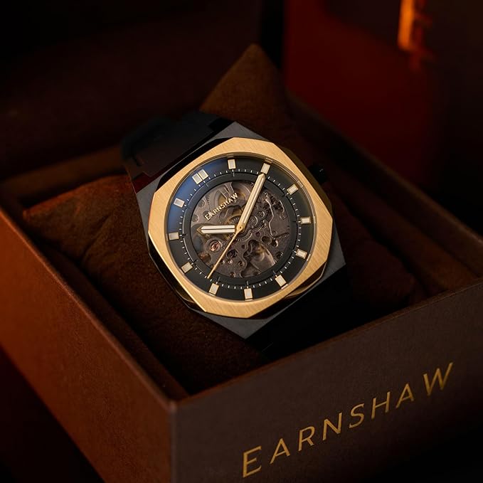 Earnshaw Drake Skeleton Automatic Black Round Dail Men's Watch