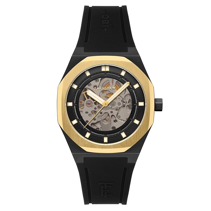 Earnshaw Drake Skeleton Automatic Black Round Dail Men's Watch