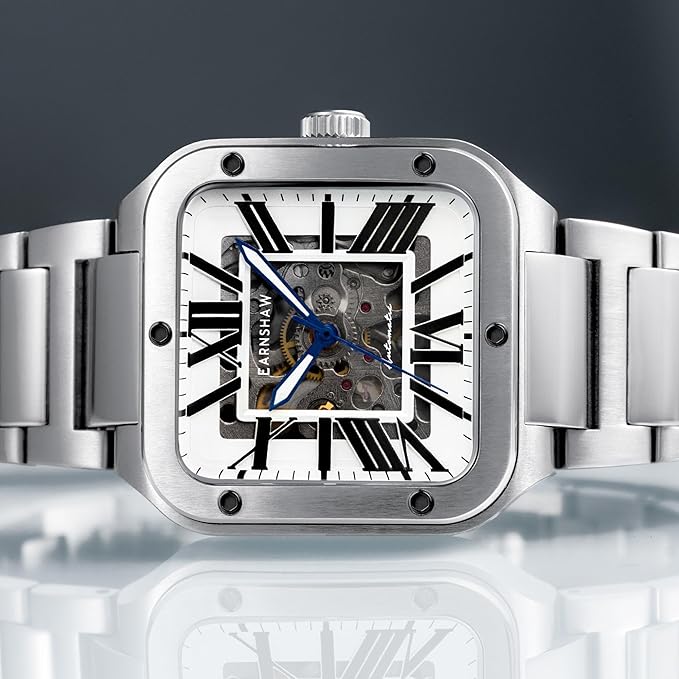 Thomas Earnshaw Men's 36.5mm Engineer Lennox Skeleton Automatic Watch with Solid Stainless Steel Bracelet